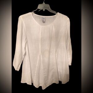 White linen Match Point top.